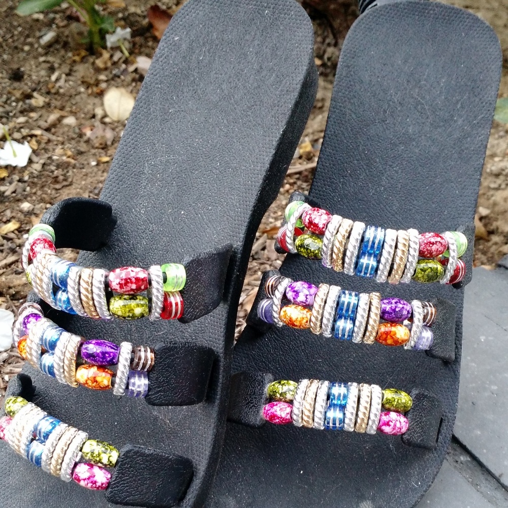 Fun sandals.  Worn once for a wedding.  Size 7